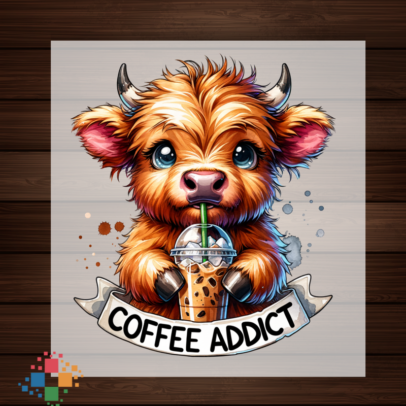 Coffee Addict Highland Cow