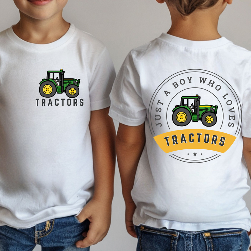 Just A Boy Who Loves Tractors with pocket