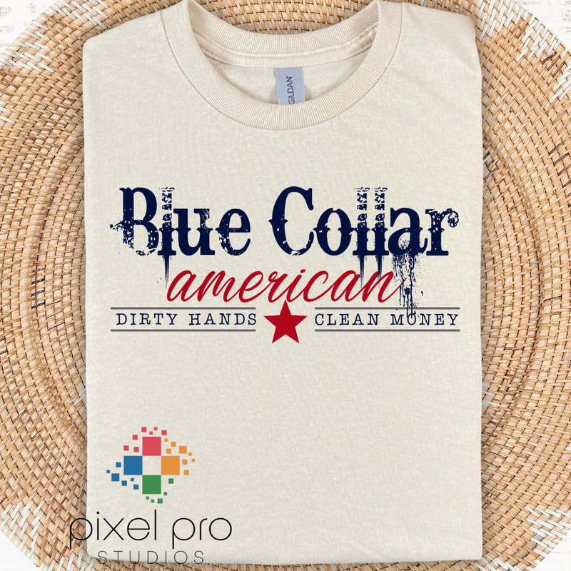 Blue Collar American with Star