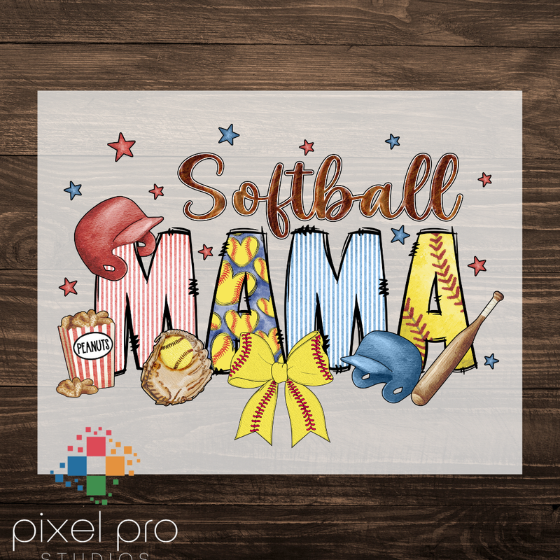 Softball Mama with Bow