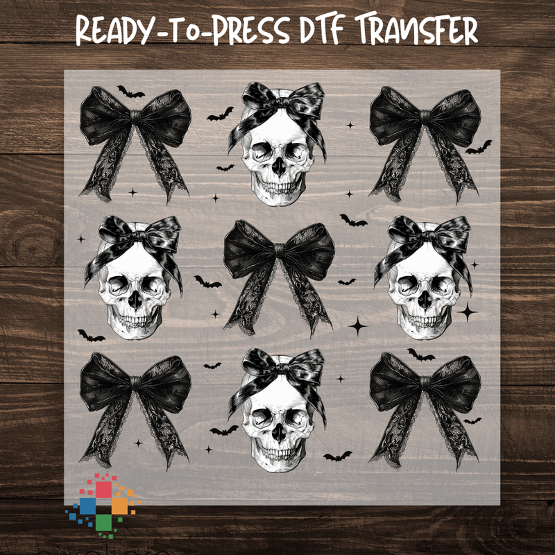 Skulls and Bows - Black