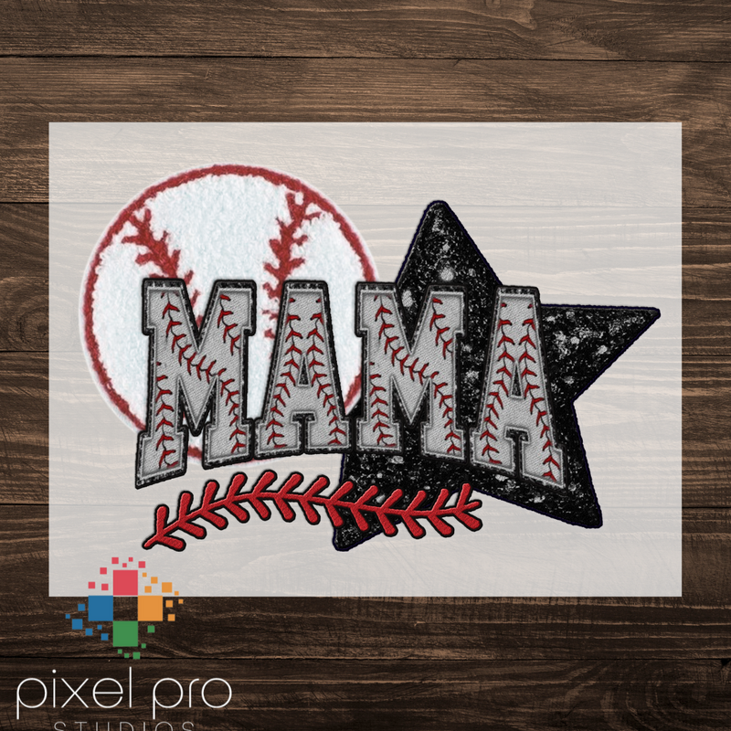 Sparkle Mama with Baseball and Star