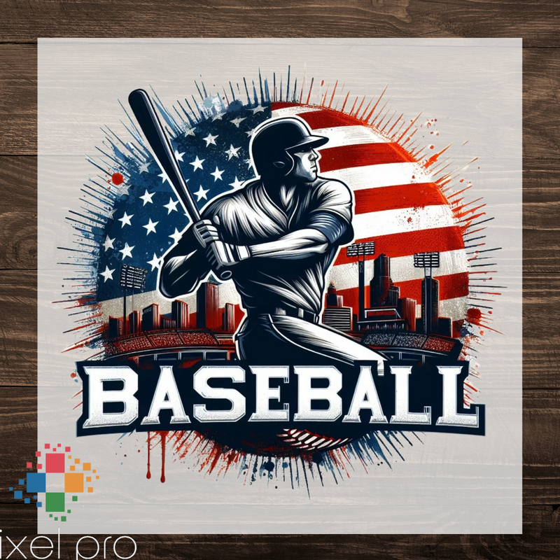 Baseball Player on Flag