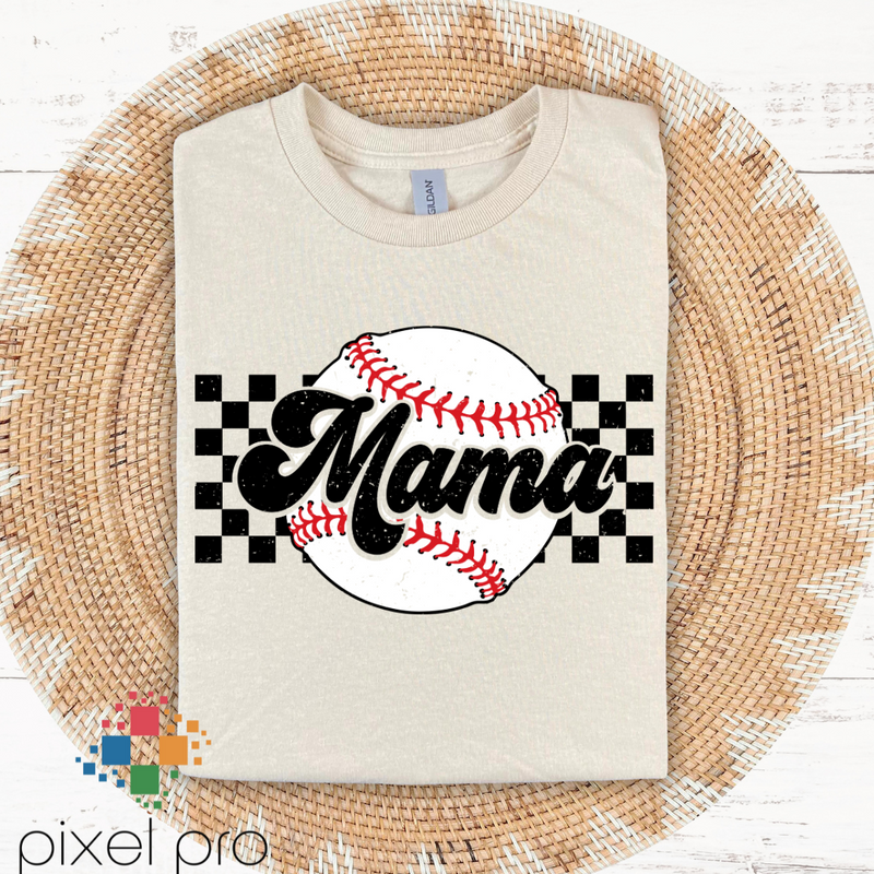 Mama on Baseball and Checkered