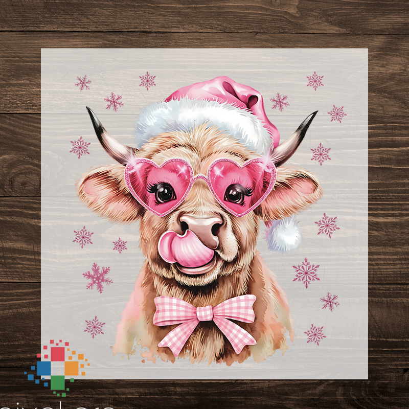 Highland Cow with Pink Glasses