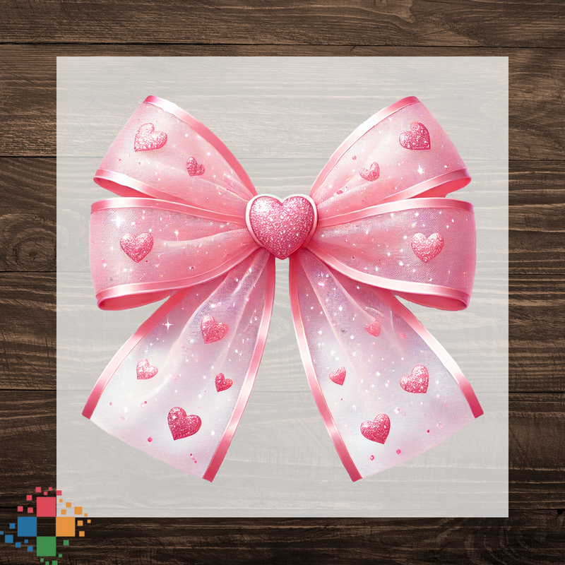 Pink Bow with Hearts