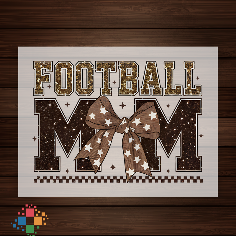 Sparkle Football Mom with Bow