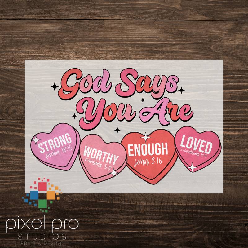 God Says You Are... with hearts