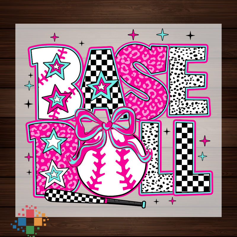 Pink Doodle Baseball