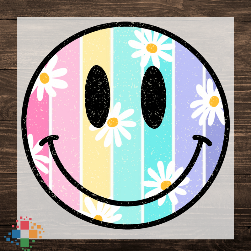 Colorful Smiley with Daisies