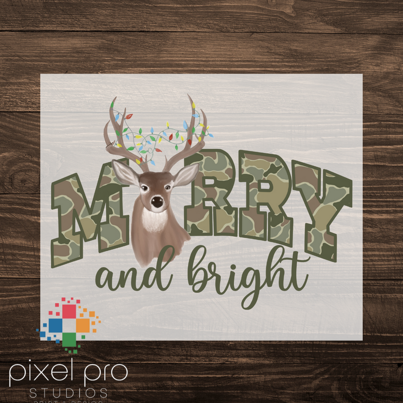 Camo Merry and Bright with Deer