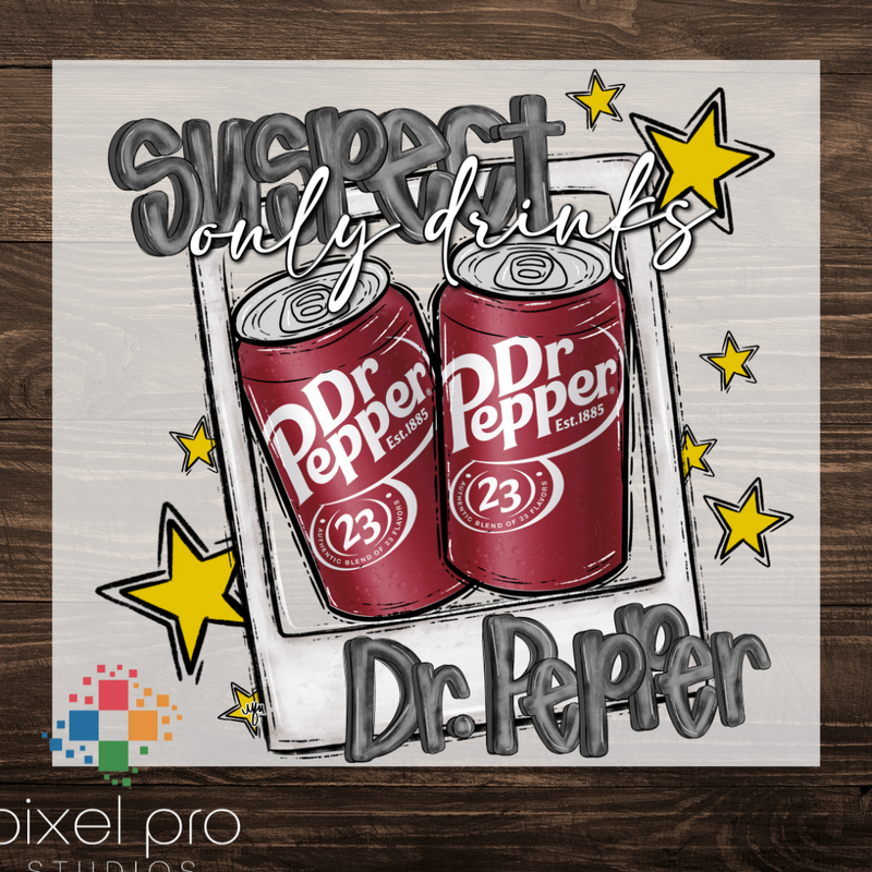 Suspect Only Drinks Dr Pepper with yellow stars