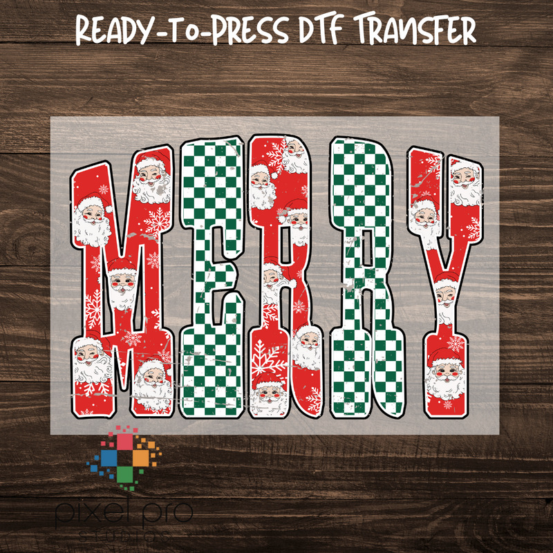 Santa Checkered Merry