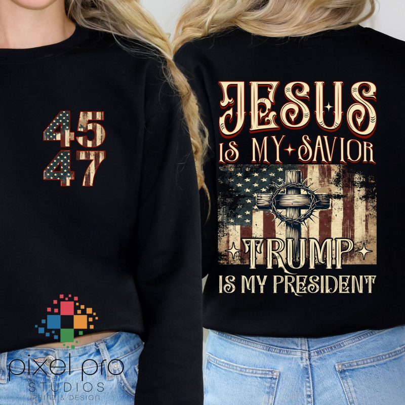 Jesus is My Savior Trump is My President (with pocket)