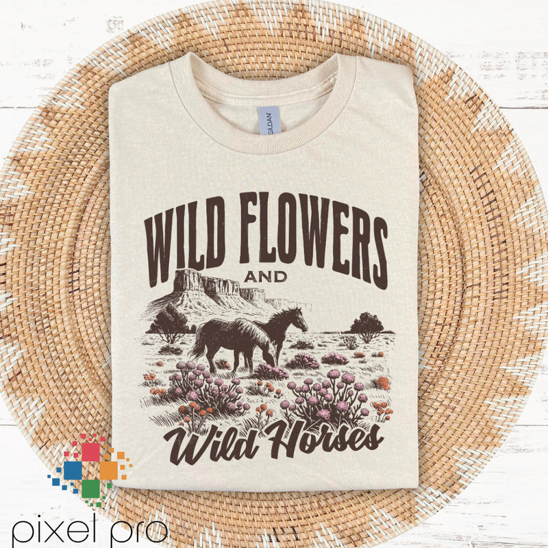 Wild Flowers Wild Horses - Brown