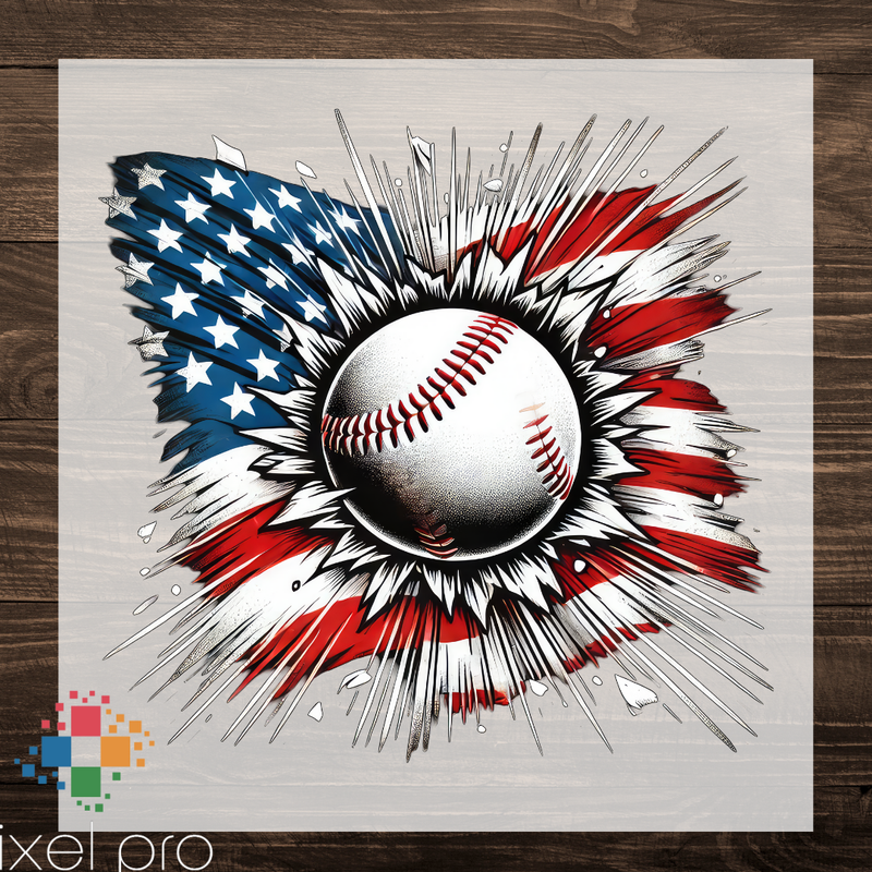 Baseball On Splash Flag