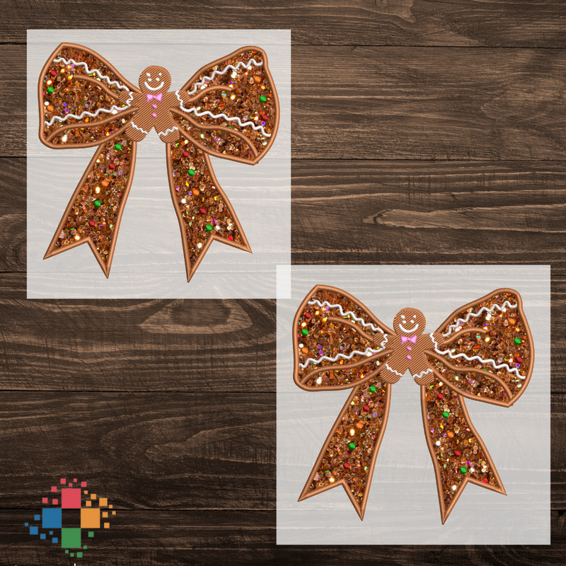 Sparkle GIngerbread SIde Bows (set of 2)