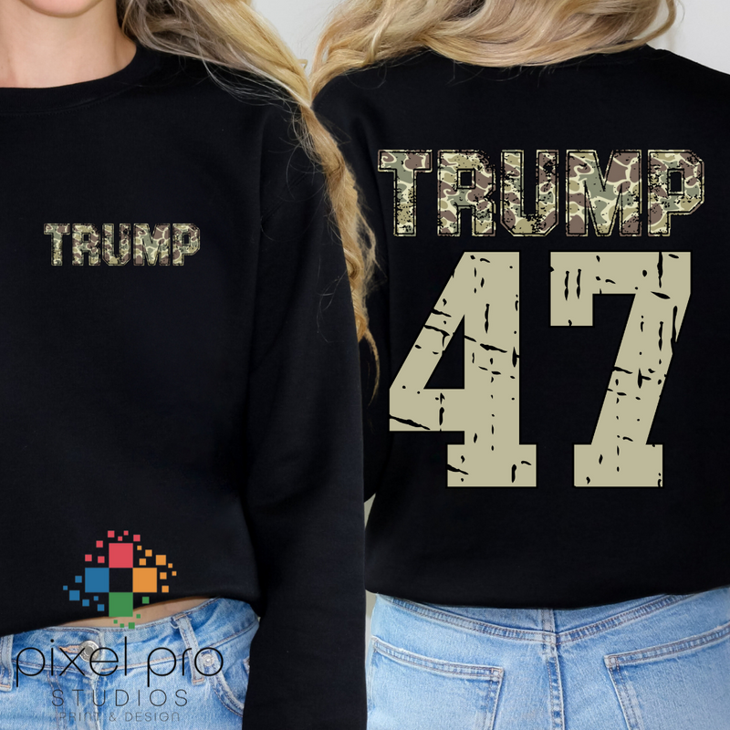 Camo Trump 47 (with pocket)