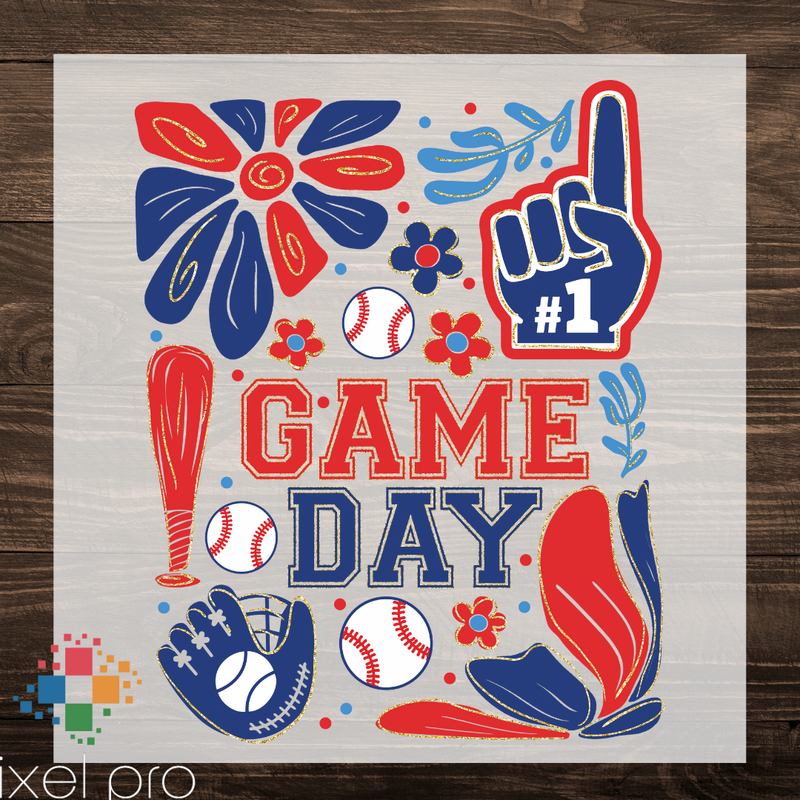 Blue and Red Baseball Game Day