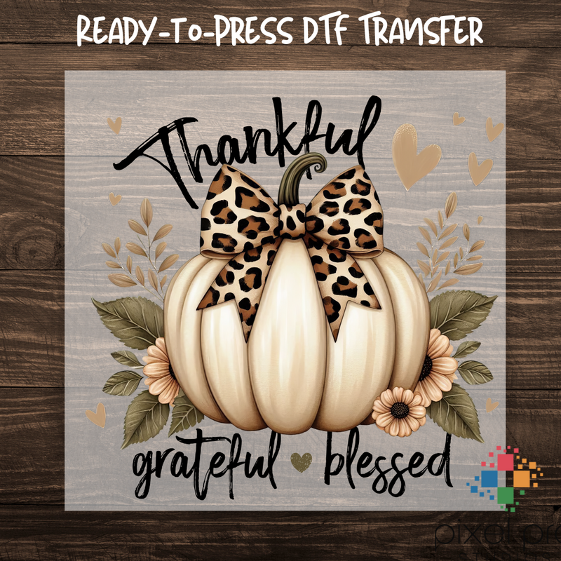 Thankful Grateful Bless with Pumpkin