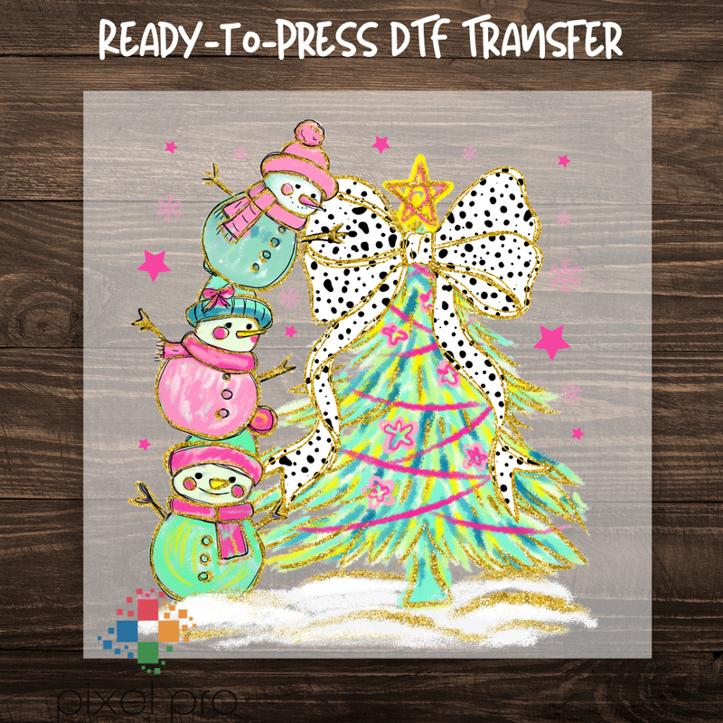 Brush Snowmen with Tree