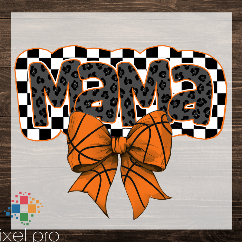 Mama on Checkered Basketball Bow