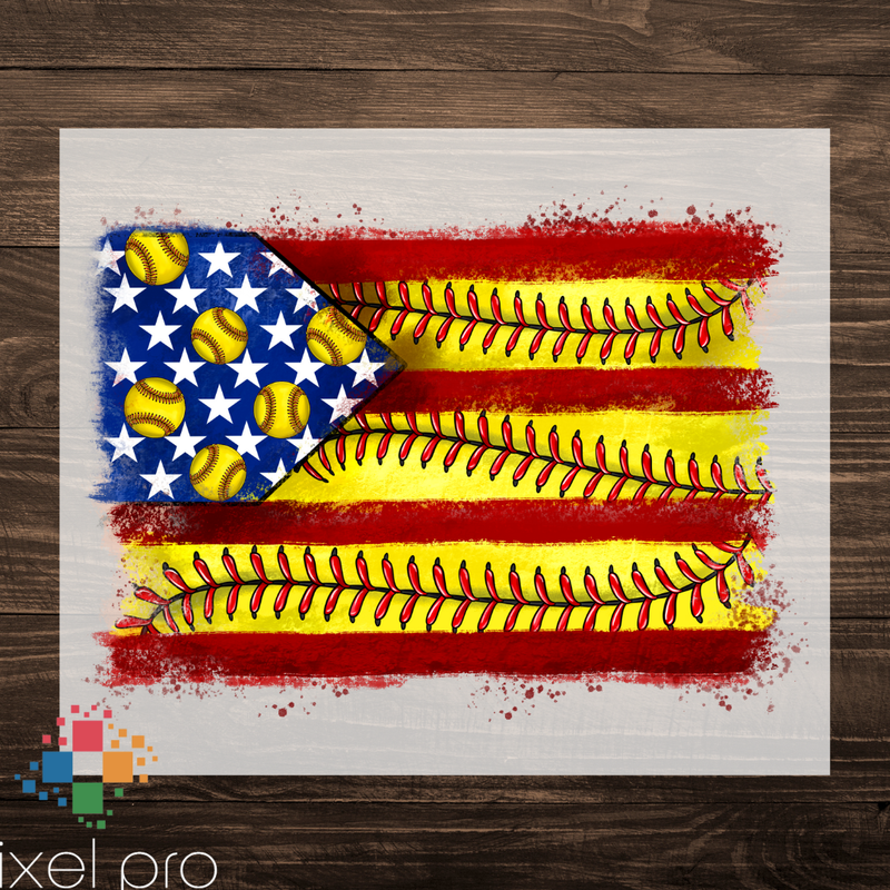 Grunge Softball Flag