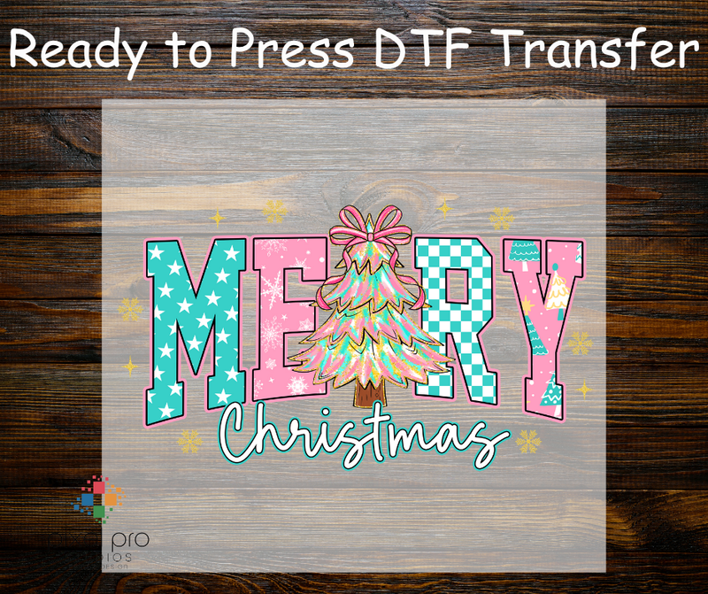 Pastel Varsity Merry with Brush Tree