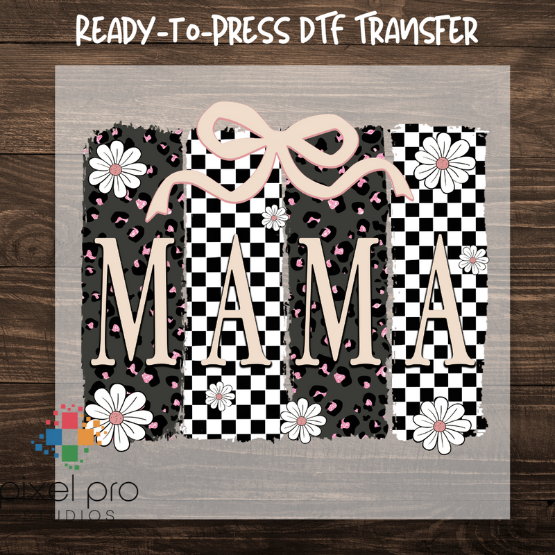 Retro Black Leopard Mama with Bow