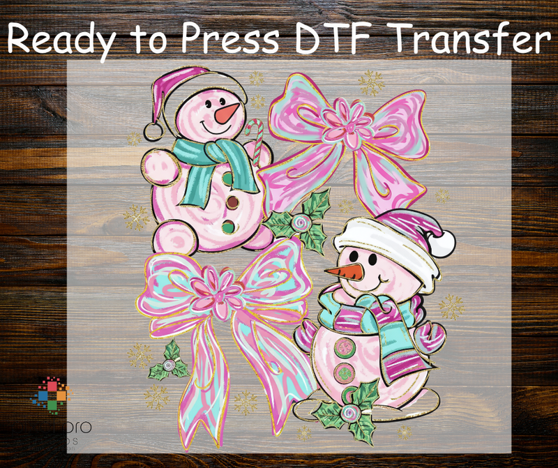 Pastel Brush Snowmen and Bows