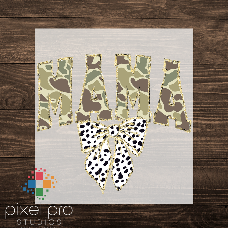 Camo Mama with Dalmatian Bow