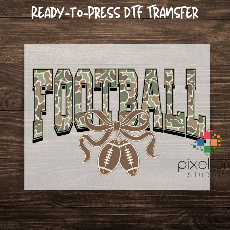 Camo Football with Football Bow