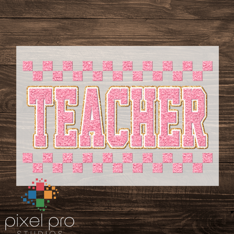 Pink Chenille Teacher