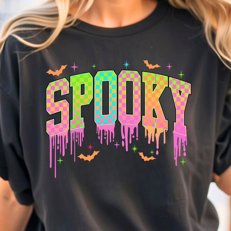 Neon Drip Checkered Spooky