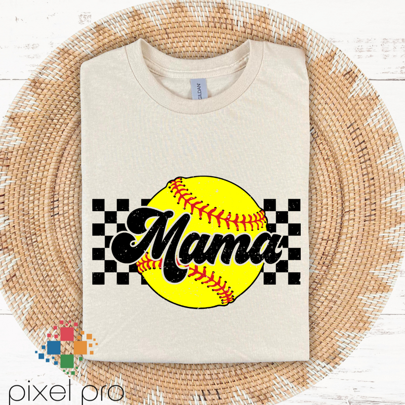 Mama on Softball and Checkered