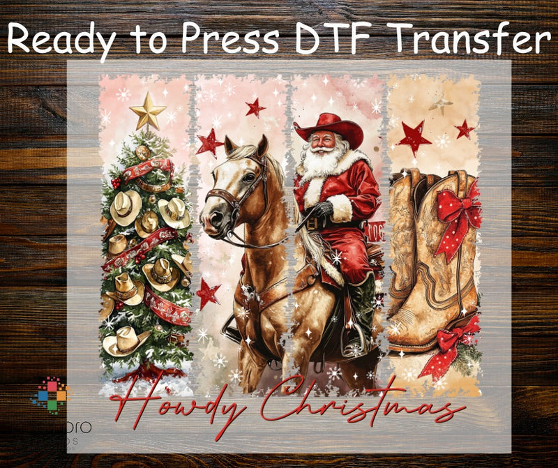 Vintage Howdy Christmas Scene