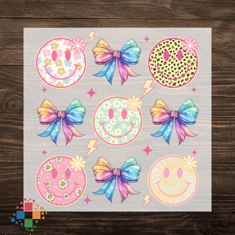 Colorful Smileys with bows