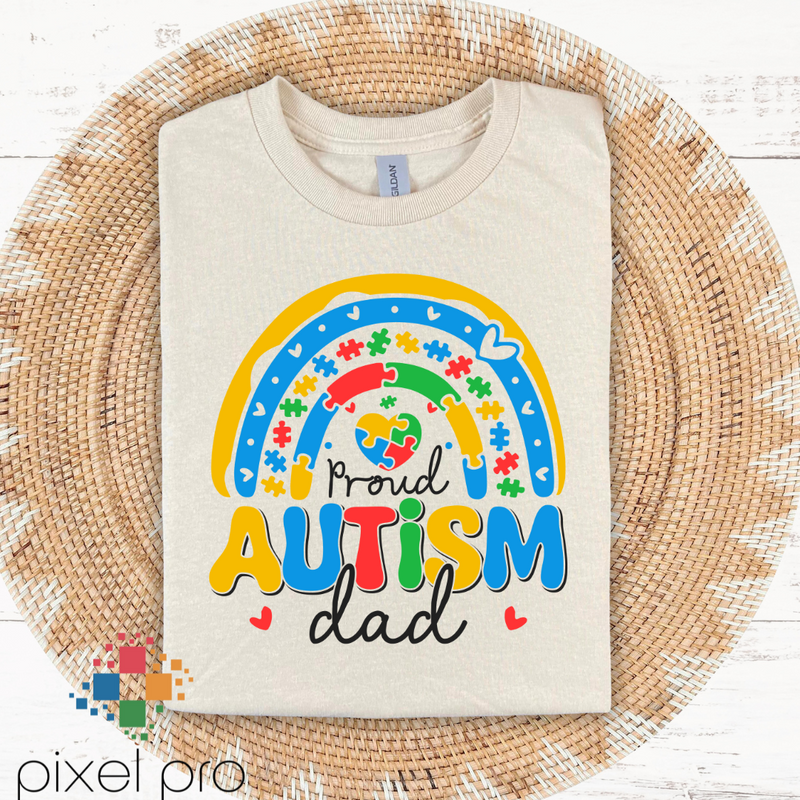 Proud Autism Dad with Rainbow