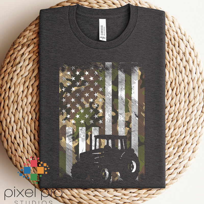 Camo Flag with Tractor