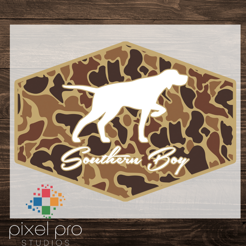 Southern Boy Camo Patch with Dog