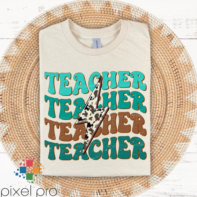 Stacked Teacher with Cowhide Bolt