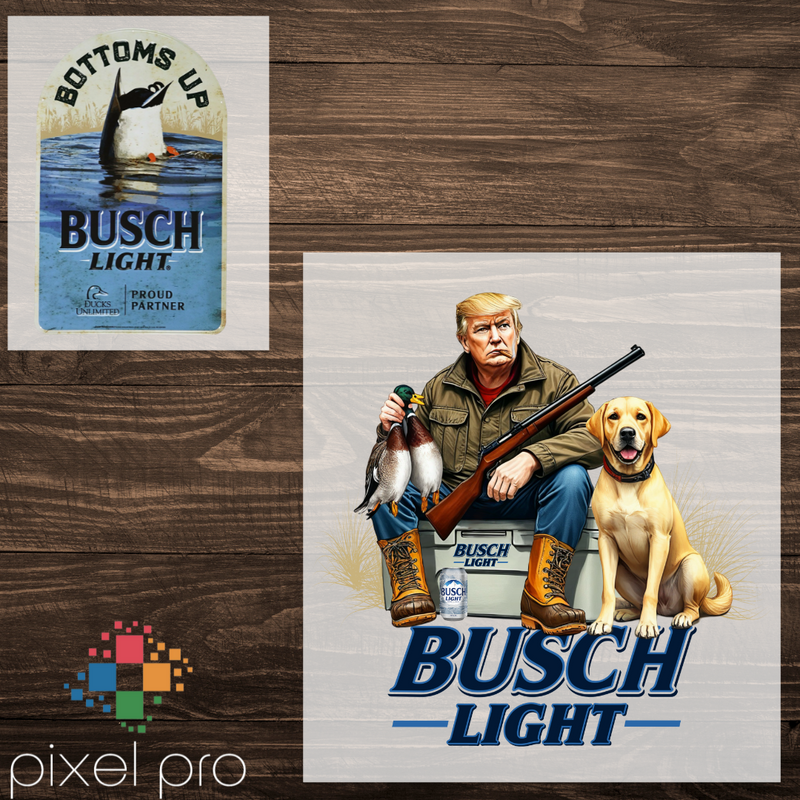 Trump Busch Light Blue with Yellow Lab (with pocket)