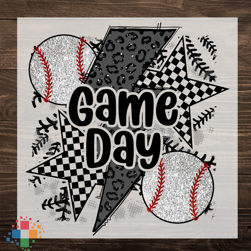 Game Day Baseball Leopard Bolt