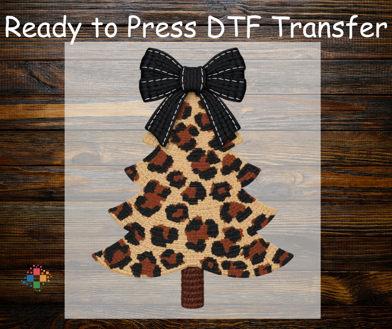 Yarn Leopard Tree with Bow