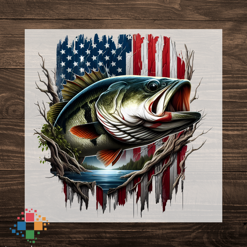 Bass on American Flag