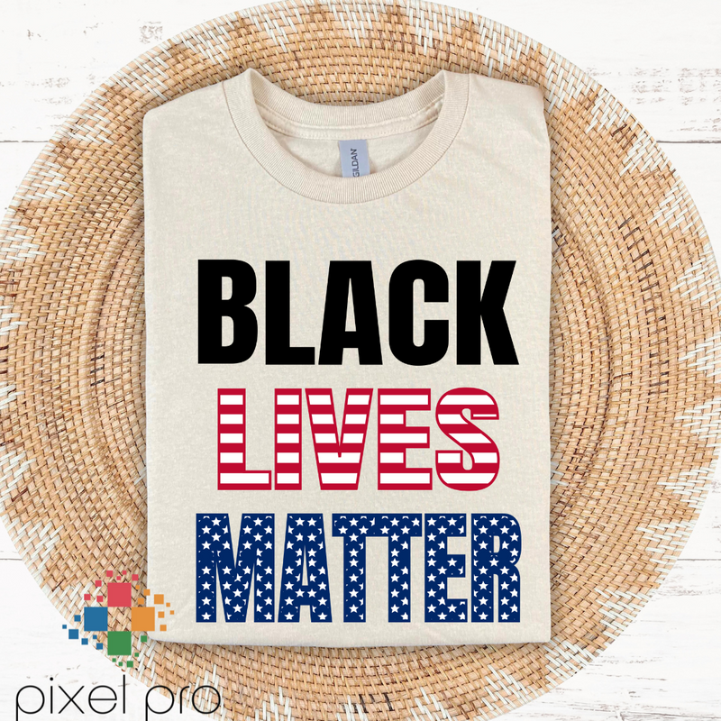 Black Lives Matter Black Red and Blue