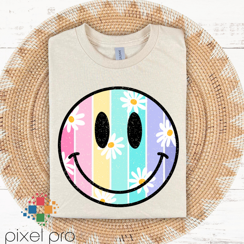 Colorful Smiley with Daisies