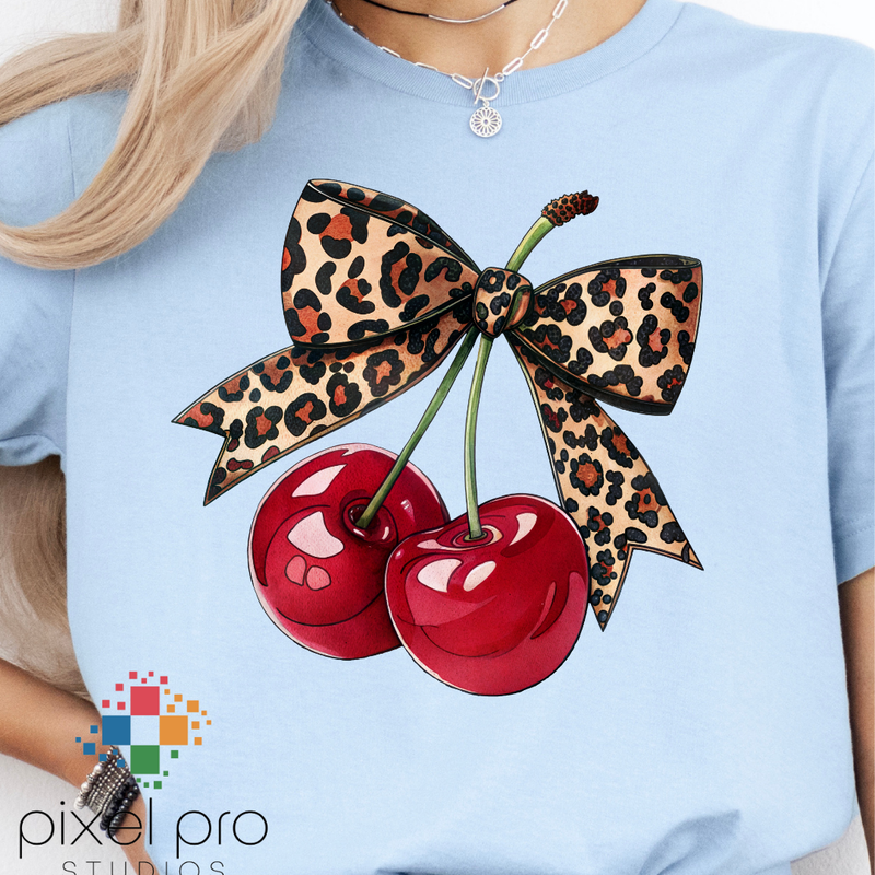 Cherries with Leopard Bow