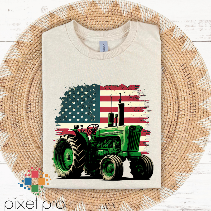 Tractor and Flag