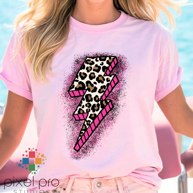 Pink Leopard Bolt